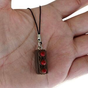 Kawaii Chocolate Roll Cake Keychain